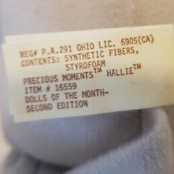 Vintage Precious Moments  (1988) October Doll Halie with stand - Picture 6 of 9